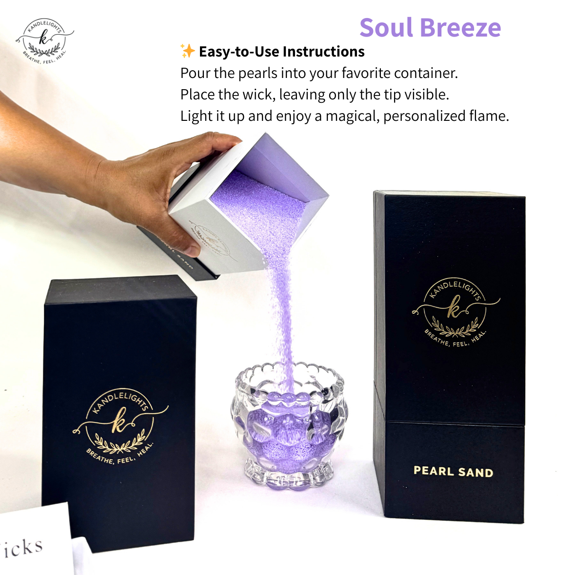 Healing Aromatic Candles with Pearled Sand